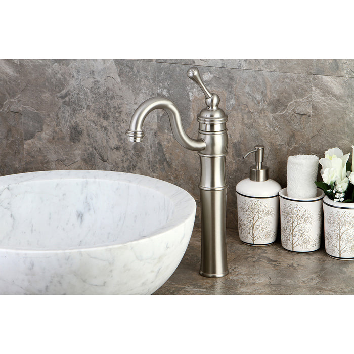 Kingston Heirloom KB3428BL - Victorian Single-Handle 1-Hole Deck Mount Vessel Faucet, Brushed Nickel