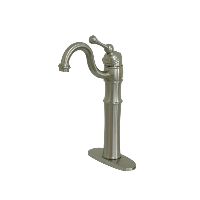 Kingston Heirloom KB3428BL - Victorian Single-Handle 1-Hole Deck Mount Vessel Faucet, Brushed Nickel