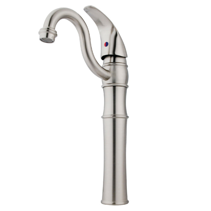Kingston Heirloom KB3428LL - Victorian Single-Handle 1-Hole Deck Mount Vessel Faucet, Brushed Nickel