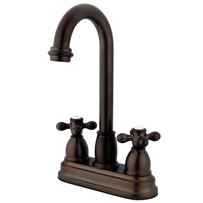 Kingston Tulare KB3495AX - Restoration Two-Handle 2-Hole Deck Mount Bar Faucet, Oil Rubbed Bronze