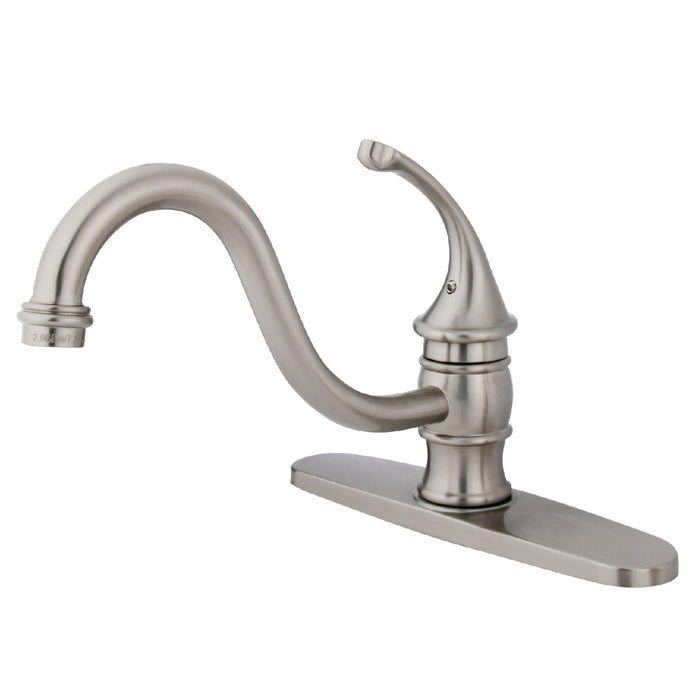 Kingston Tulare KB3578GLLS - Georgian Single-Handle 1-or-3 Hole Kitchen Faucet, Brushed Nickel