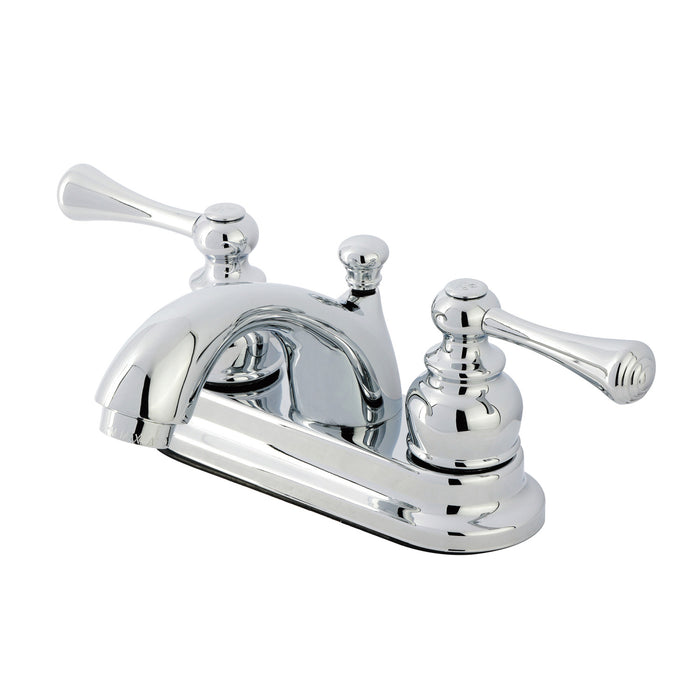 Kingston Tulare KB3601BL - Vintage Double-Handle 3-Hole Deck Mount 4-Inch Centerset Bathroom Faucet with Pop-Up Drain, Polished Chrome