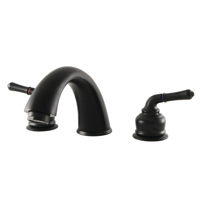 Kingston Tulare KB360 - Magellan Two-Handle 3-Hole Deck Mount Roman Tub Faucet, Matte Black