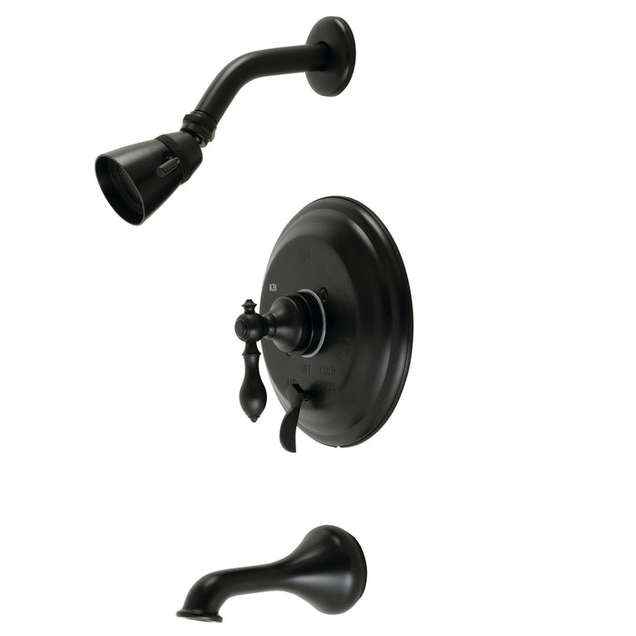 Kingston Heirloom KB36300ACL - American Classic Single-Handle Pressure Balanced Tub and Shower Faucet, Matte Black