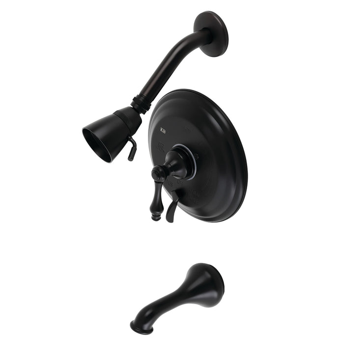 Kingston Heirloom KB36300AL - Restoration Single-Handle Pressure Balanced Tub and Shower Faucet, Matte Black