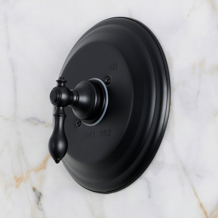 Kingston American Classic KB3630ACLE Single-Handle Pressure Balanced Shower Valve Trim Kit, Matte Black