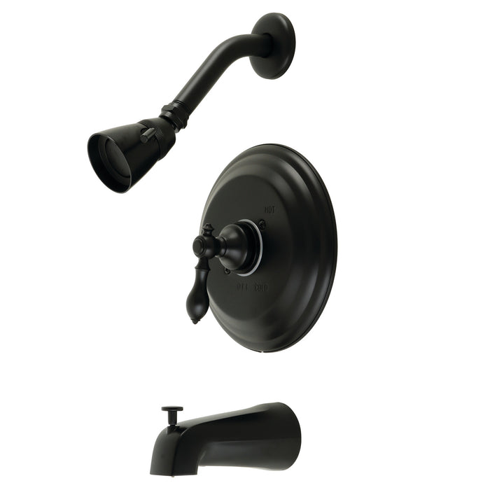 Kingston Heirloom KB3630ACL - American Classic Single-Handle Pressure Balanced Tub and Shower Faucet, Matte Black