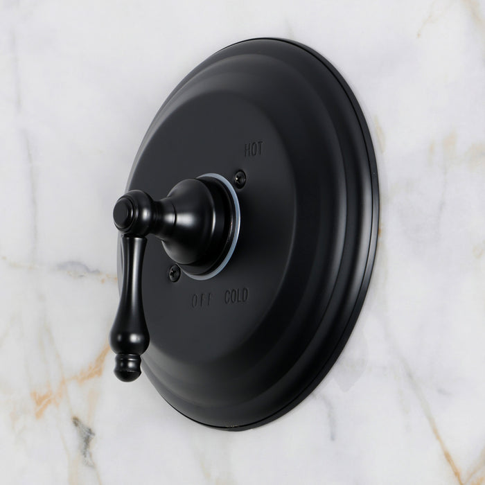 Kingston Restoration KB3630ALE Single-Handle Pressure Balanced Shower Valve Trim Kit, Matte Black