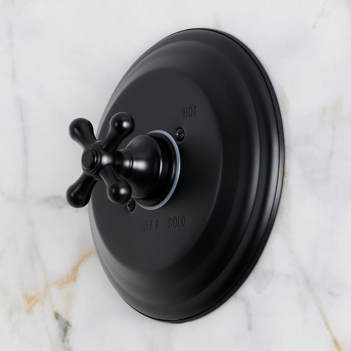 Kingston Restoration KB3630AXE Single-Handle Pressure Balanced Shower Valve Trim Kit, Matte Black