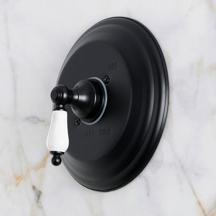 Kingston Restoration KB3630PLE Single-Handle Pressure Balanced Shower Valve Trim Kit, Matte Black