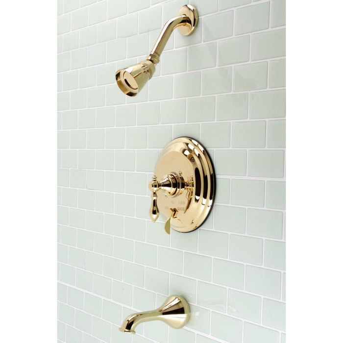 Kingston Heirloom KB36320ACL - American Classic Single-Handle Pressure Balanced Tub and Shower Faucet, Polished Brass