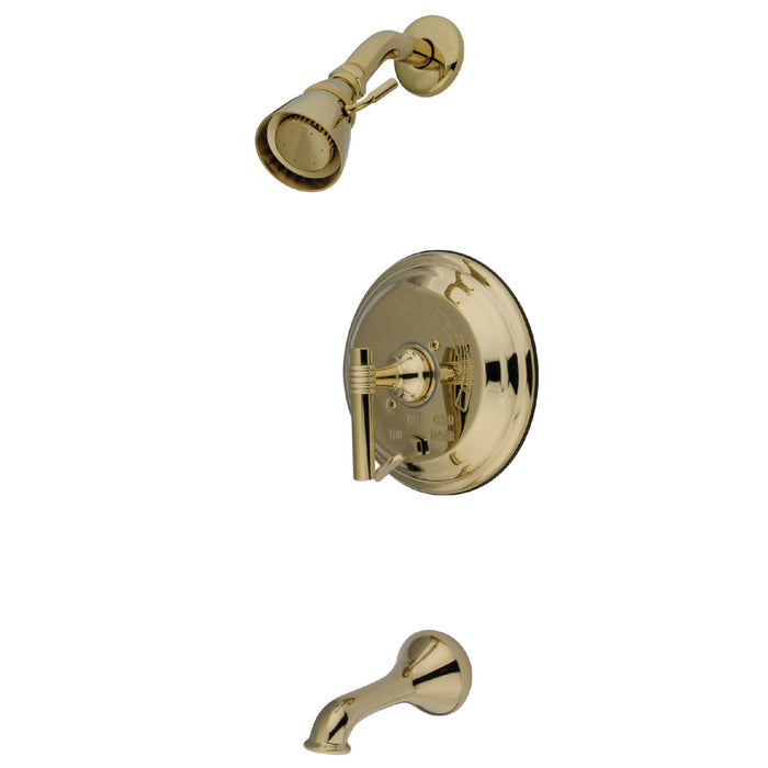 Kingston Restoration KB36320ML Single-Handle Pressure Balanced Tub and Shower Faucet with Diverter Handle, Polished Brass