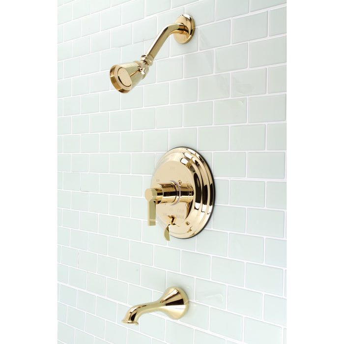 Kingston Tulare KB36320NDL - NuvoFusion Single-Handle Pressure Balanced Tub and Shower Faucet, Polished Brass