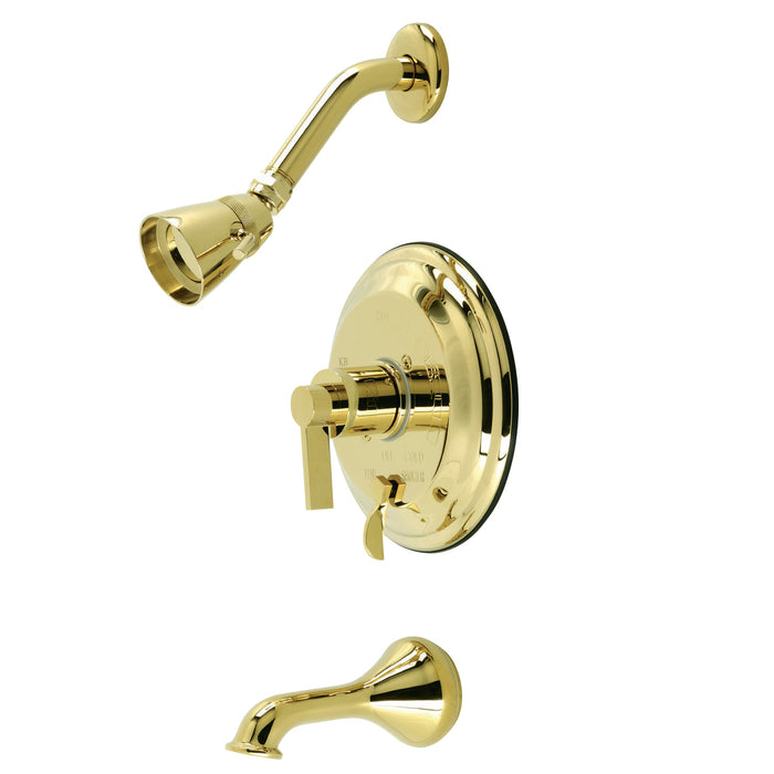 Kingston Tulare KB36320NDL - NuvoFusion Single-Handle Pressure Balanced Tub and Shower Faucet, Polished Brass