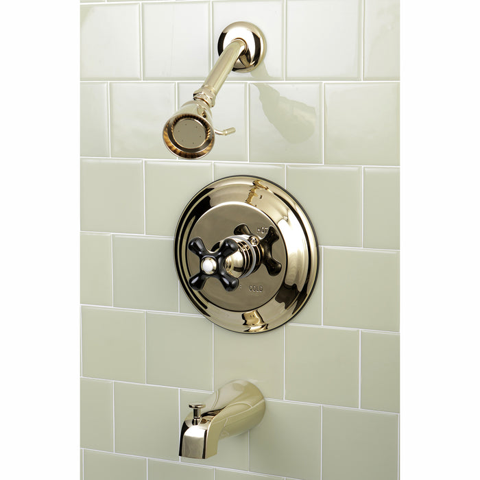 Kingston Heirloom KB3632PKX - Duchess Single-Handle Pressure Balanced Tub and Shower Faucet, Polished Brass