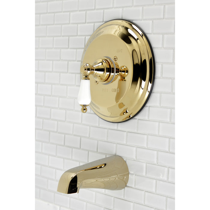 Kingston Heirloom KB3632PLTO - Vintage Single-Handle Pressure Balanced Tub Faucet, Polished Brass