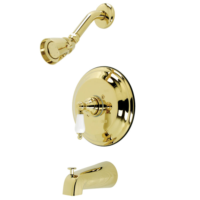 Kingston Heirloom KB3632PLT Single-Handle Pressure Balanced Tub and Shower Faucet, Trim Only, Polished Brass