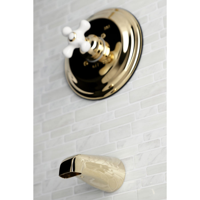 Kingston Heirloom KB3632PXTO - Vintage Single-Handle Pressure Balanced Tub Faucet, Polished Brass