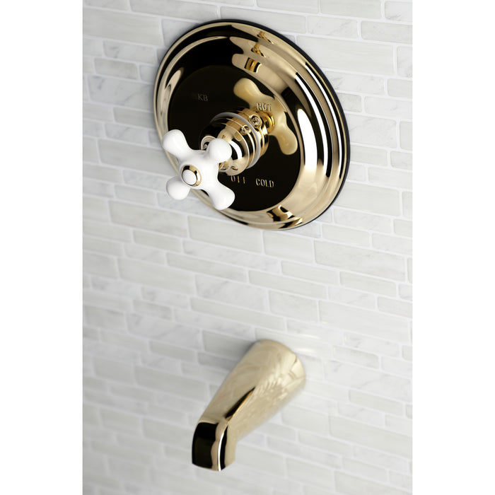 Kingston Heirloom KB3632PXTO - Vintage Single-Handle Pressure Balanced Tub Faucet, Polished Brass