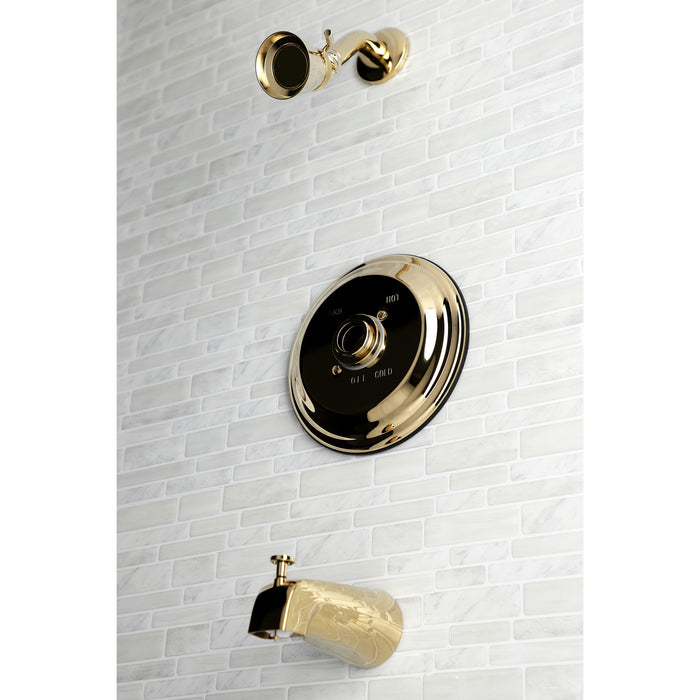 Kingston Heirloom KB3632TLH Pressure Balanced Tub and Shower Faucet, Trim Only without Handle, Polished Brass