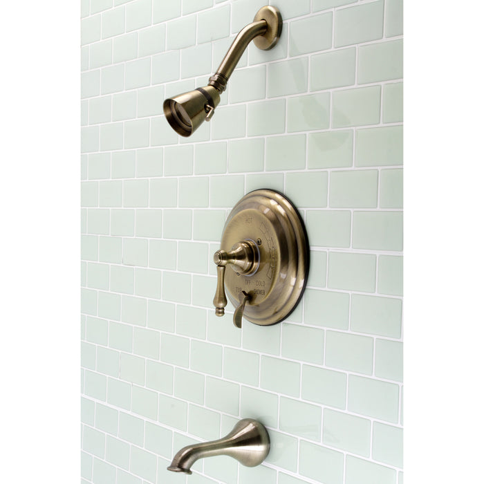 Kingston Heirloom KB36330AL - Restoration Single-Handle Pressure Balanced Tub and Shower Faucet, Antique Brass