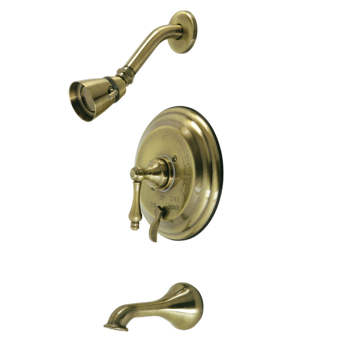 Kingston Heirloom KB36330AL - Restoration Single-Handle Pressure Balanced Tub and Shower Faucet, Antique Brass