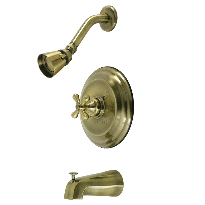 Kingston Heirloom KB3633AX - Restoration Single-Handle Pressure Balanced Tub and Shower Faucet, Antique Brass