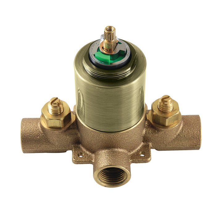 Kingston KB3633V Pressure Balanced Tub and Shower Valve, with Stops, Antique Brass