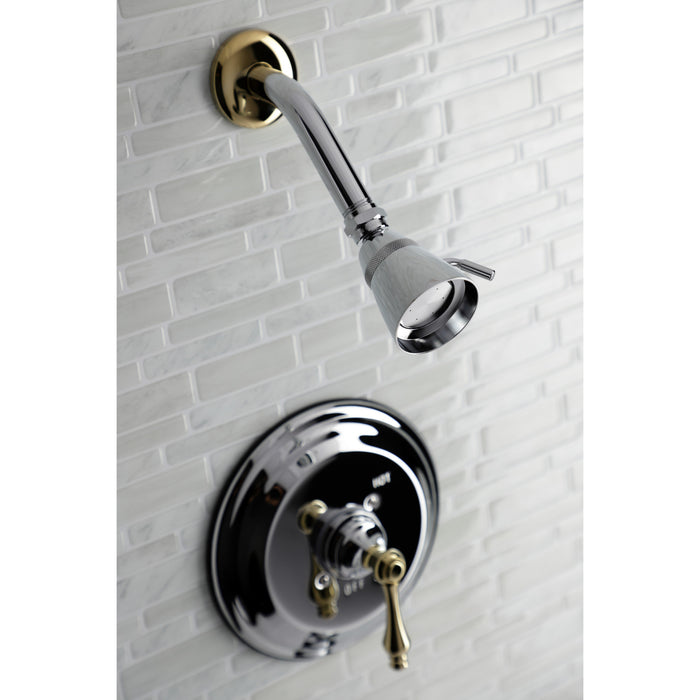 Kingston Heirloom KB3634ALSO - Restoration Single-Handle Pressure Balanced Shower Faucet, Polished Chrome/Polished Brass