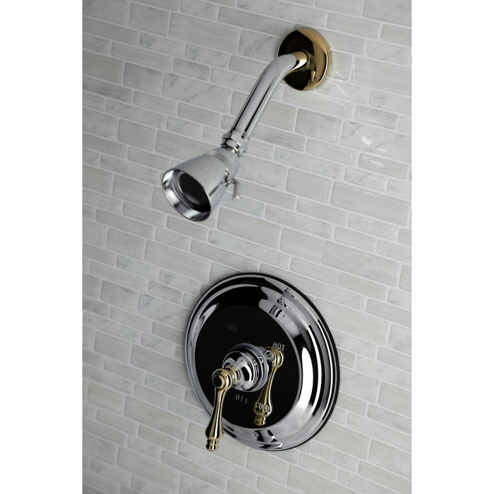 Kingston Heirloom KB3634ALSO - Restoration Single-Handle Pressure Balanced Shower Faucet, Polished Chrome/Polished Brass