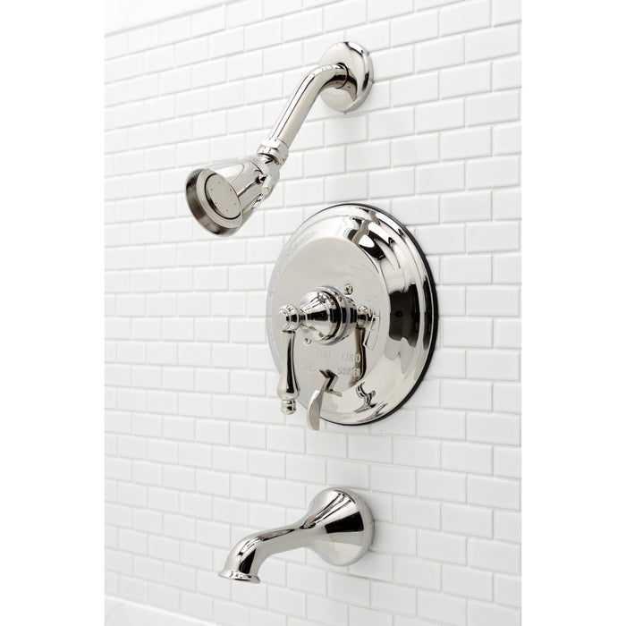 Kingston Heirloom KB36360AL - Restoration Single-Handle Pressure Balanced Tub and Shower Faucet, Polished Nickel
