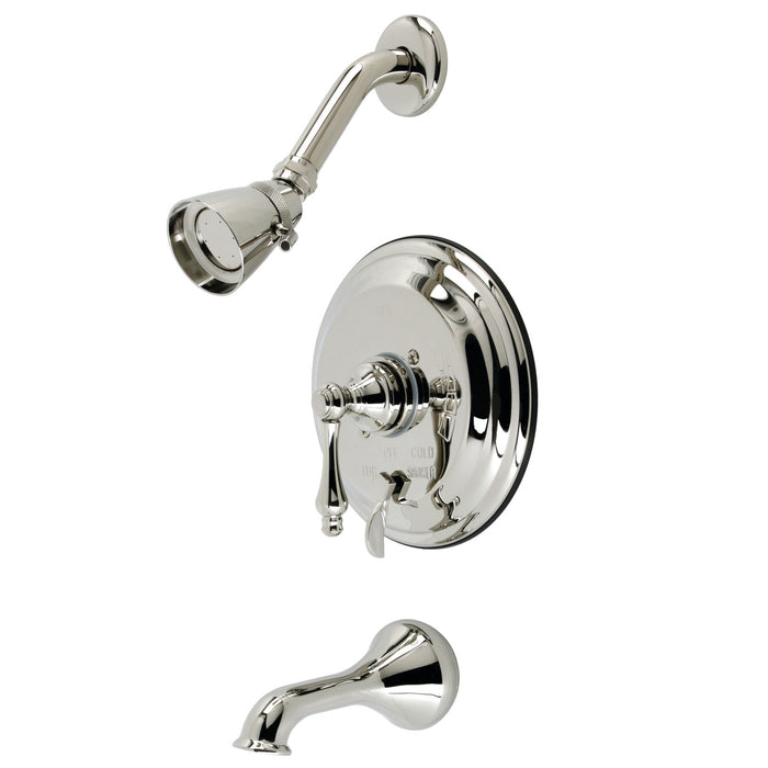 Kingston Heirloom KB36360AL - Restoration Single-Handle Pressure Balanced Tub and Shower Faucet, Polished Nickel