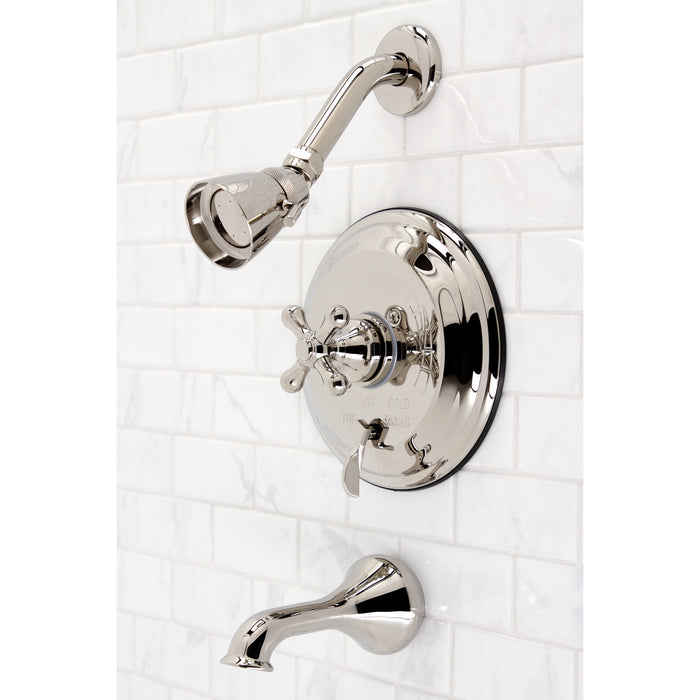 Kingston Heirloom KB36360AX - Restoration Single-Handle Pressure Balanced Tub and Shower Faucet, Polished Nickel