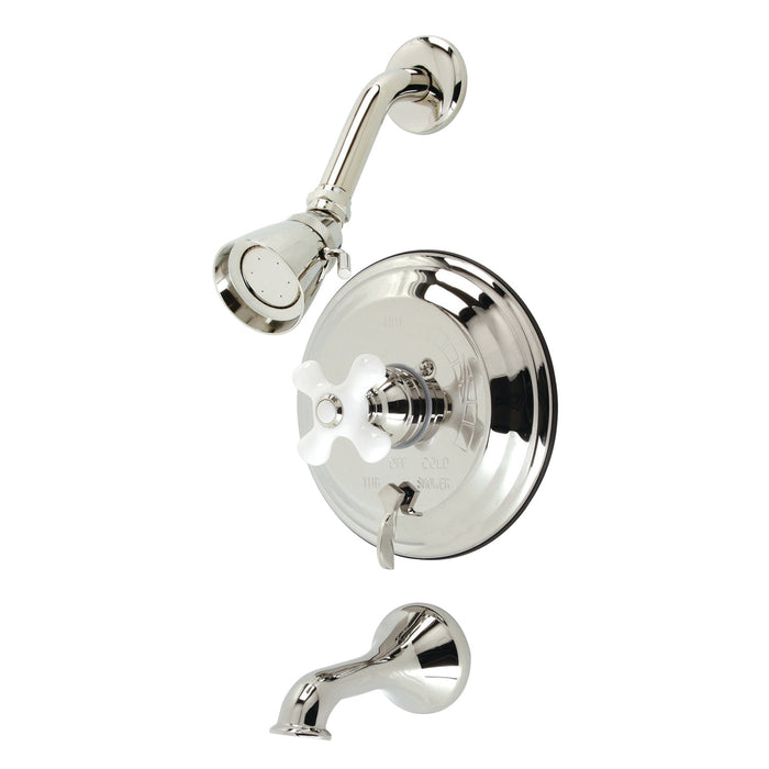 Kingston Heirloom KB36360PX - Restoration Single-Handle Pressure Balanced Tub and Shower Faucet, Polished Nickel