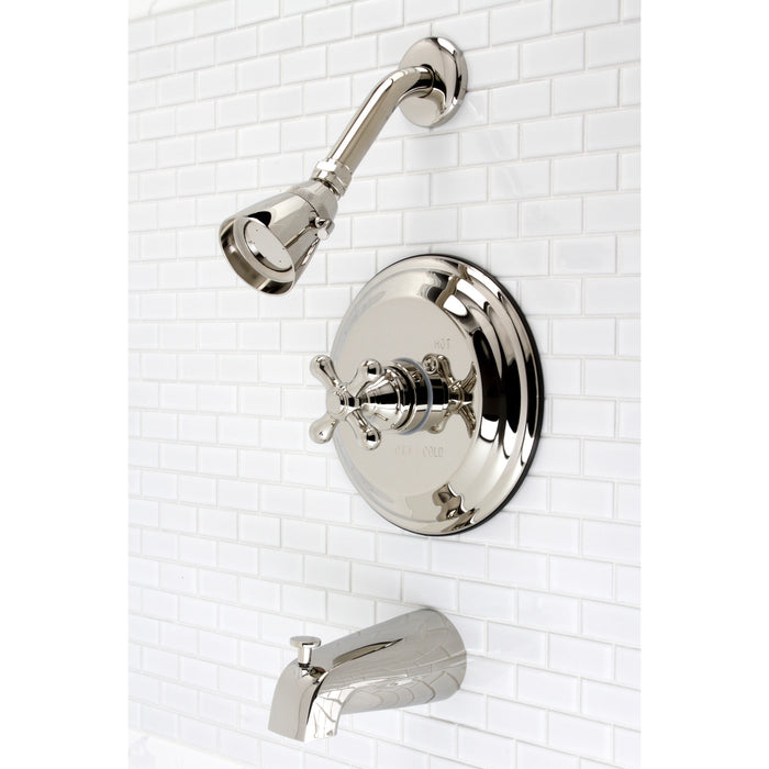 Kingston Heirloom KB3636AX - Restoration Single-Handle Pressure Balanced Tub and Shower Faucet, Polished Nickel
