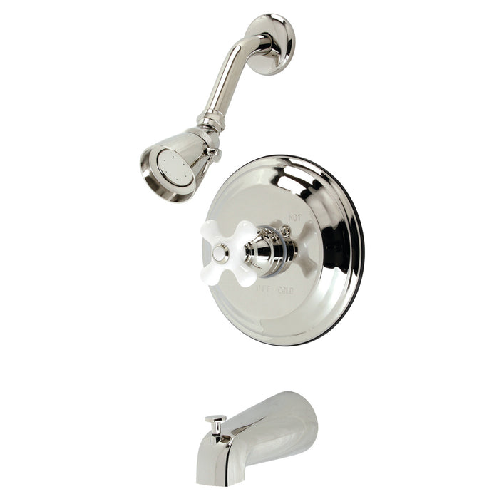 Kingston Heirloom KB3636PX - Restoration Single-Handle Pressure Balanced Tub and Shower Faucet, Polished Nickel