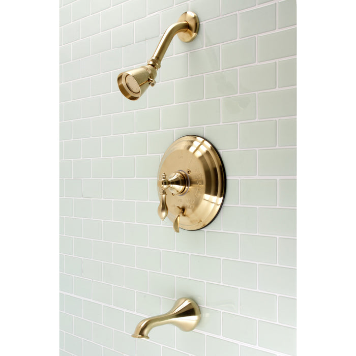 Kingston Heirloom KB36370ACL - American Classic Single-Handle Pressure Balanced Tub and Shower Faucet, Brushed Brass