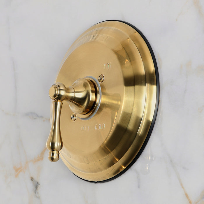 Kingston Restoration KB3637ALE Single-Handle Pressure Balanced Shower Valve Trim Kit, Brushed Brass