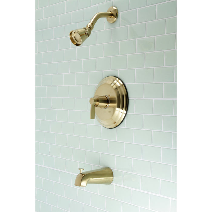 Kingston Tulare KB3637NDL - NuvoFusion Single-Handle Pressure Balanced Tub and Shower Faucet, Brushed Brass