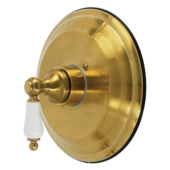 Kingston Restoration KB3637PLE Single-Handle Pressure Balanced Shower Valve and Trim Set, Brushed Brass (Valve Included)