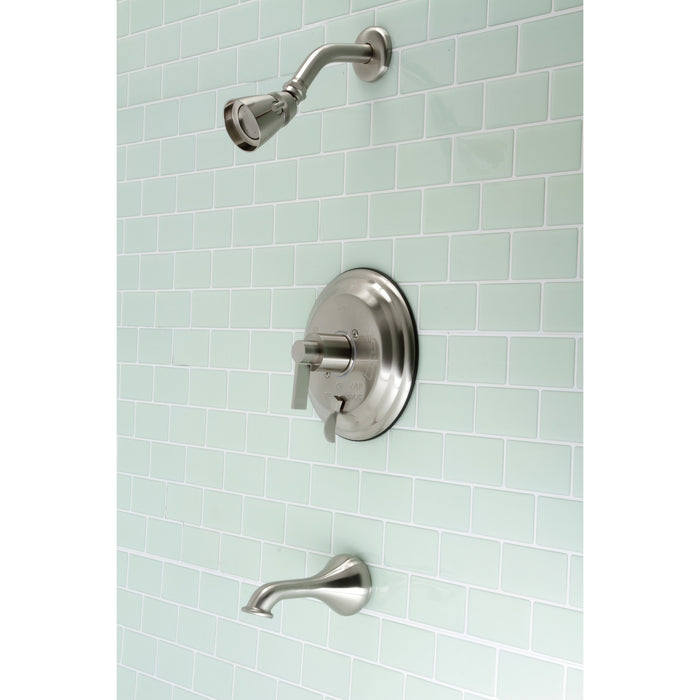Kingston Tulare KB36380NDL - NuvoFusion Single-Handle Pressure Balanced Tub and Shower Faucet, Brushed Nickel