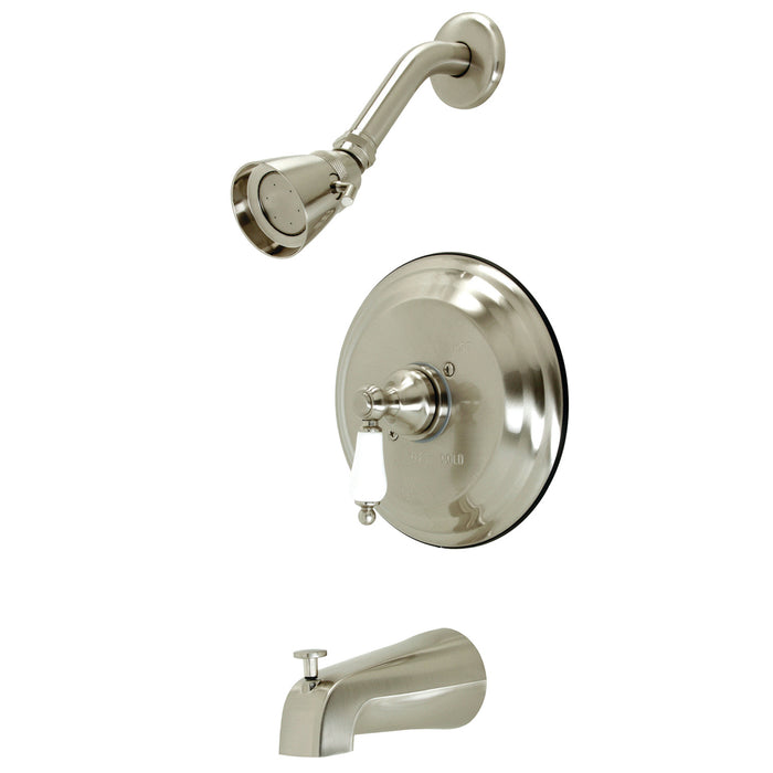Kingston Heirloom KB3638PL - Restoration Single-Handle Pressure Balanced Tub and Shower Faucet, Brushed Nickel