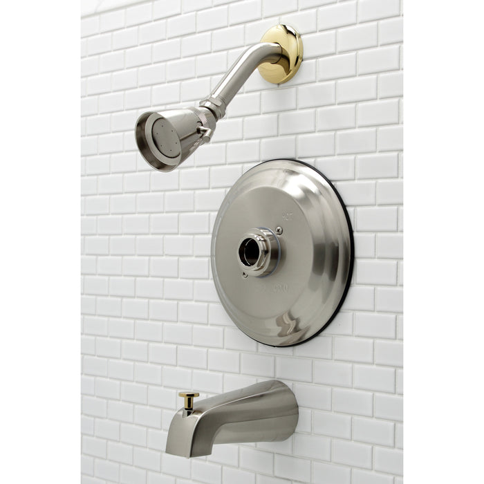 Kingston Heirloom KB3639TLH Pressure Balanced Tub and Shower Faucet, Trim Only without Handle, Brushed Nickel/Polished Brass