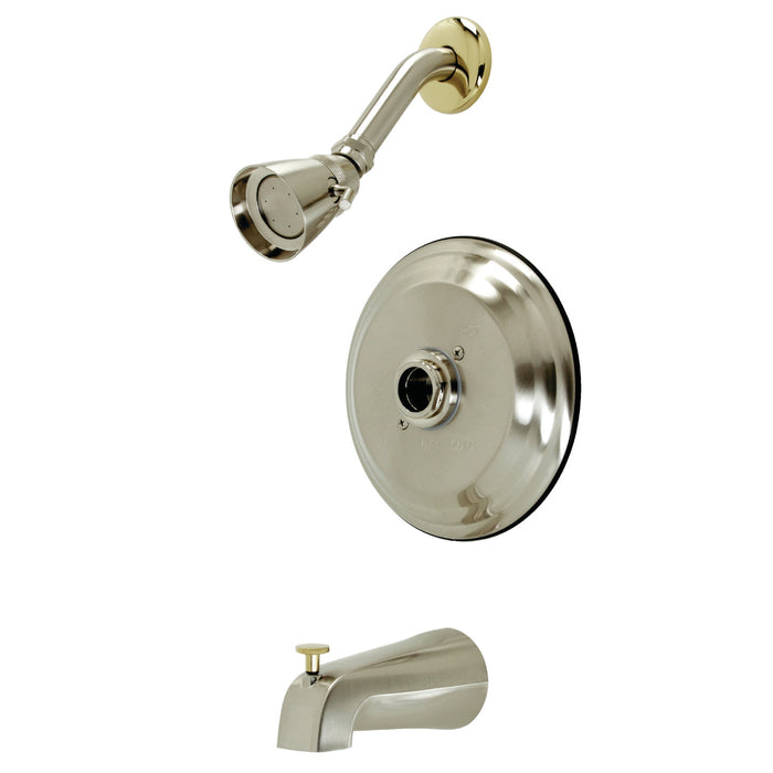 Kingston Heirloom KB3639TLH Pressure Balanced Tub and Shower Faucet, Trim Only without Handle, Brushed Nickel/Polished Brass
