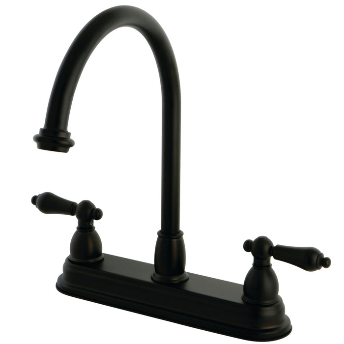 Kingston Heirloom KB3745AL - Restoration Two-Handle 3-Hole 8" Centerset Kitchen Faucet, Oil Rubbed Bronze