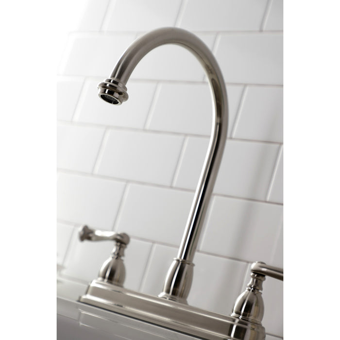 Kingston Tulare KB3748FLTwo-Handle 3-Hole 8" Centerset Kitchen Faucet, Brushed Nickel