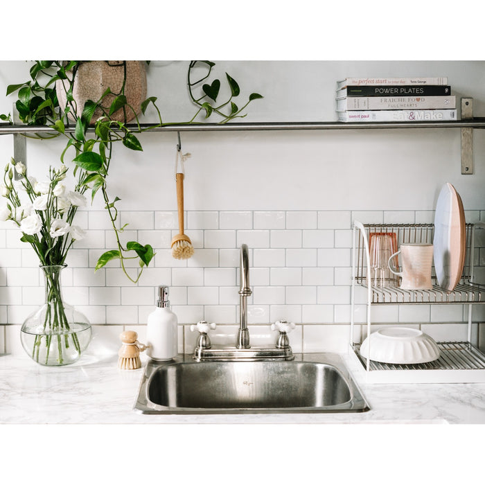 Restoration KB3748PX Two-Handle 3-Hole 8" Centerset Kitchen Faucet, Brushed Nickel