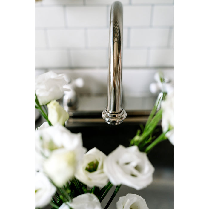 Kingston Heirloom KB3748PX - Restoration Two-Handle 3-Hole 8" Centerset Kitchen Faucet, Brushed Nickel