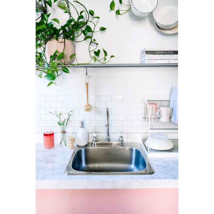 Restoration KB3748PX Two-Handle 3-Hole 8" Centerset Kitchen Faucet, Brushed Nickel