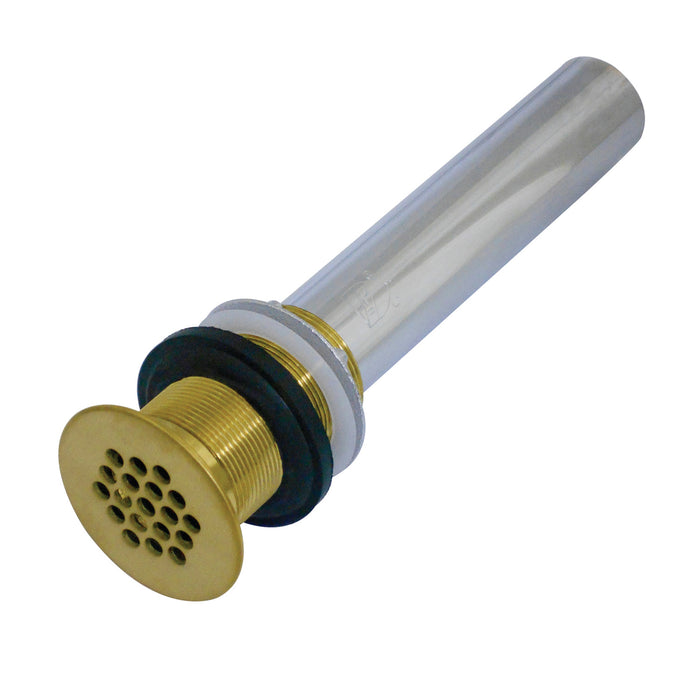 Kingston Trimscape KB4007 Brass Grid Bathroom Sink Drain without Overflow, 17 Gauge, Brushed Brass